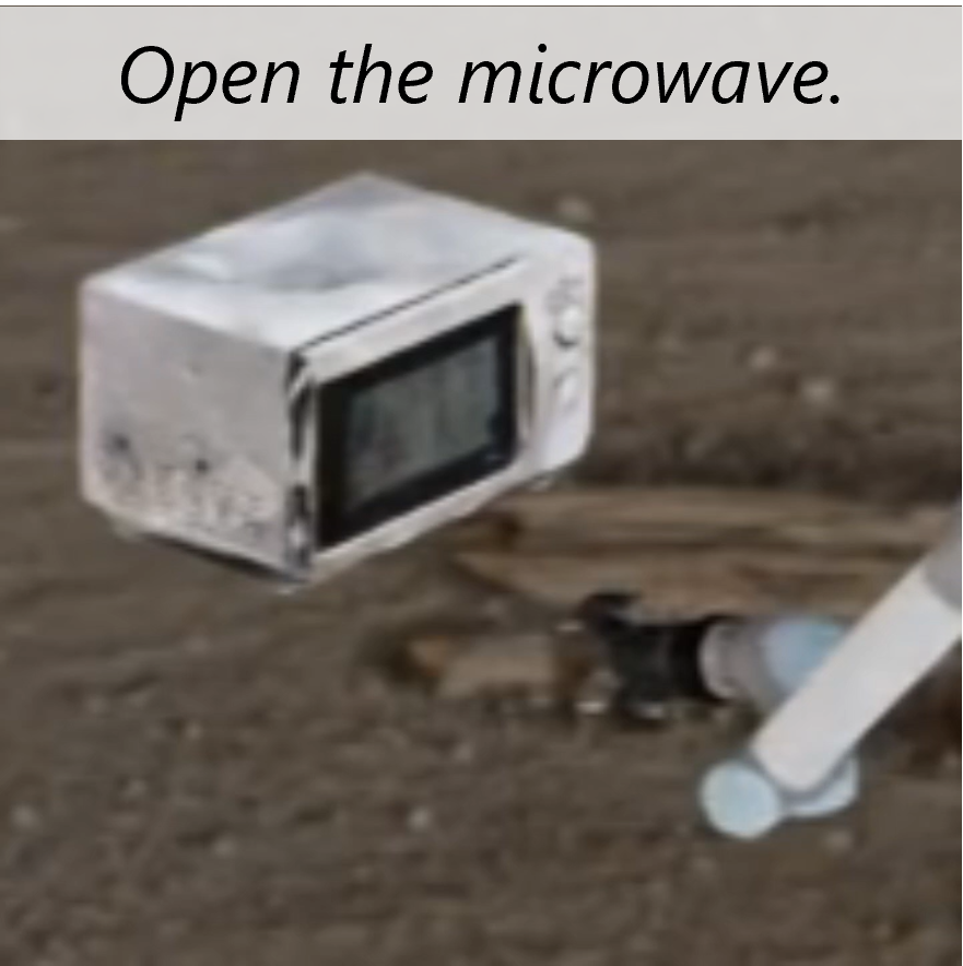 Task instruction: Open the microwave